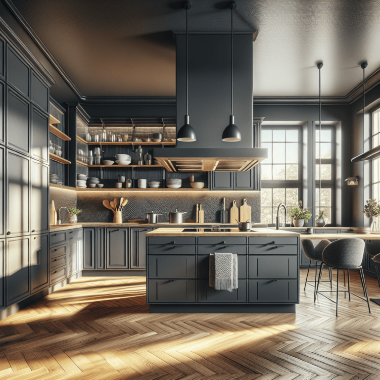 anthrazitfarbene Amerikanische Küche-München