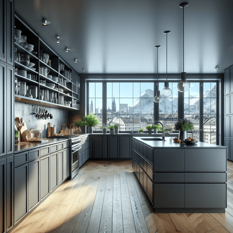 anthrazitfarbene Anrichte Küche-München