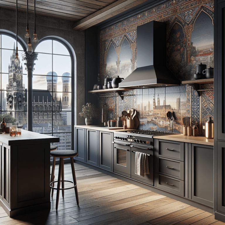 anthrazitfarbene Boho Style Küche-München