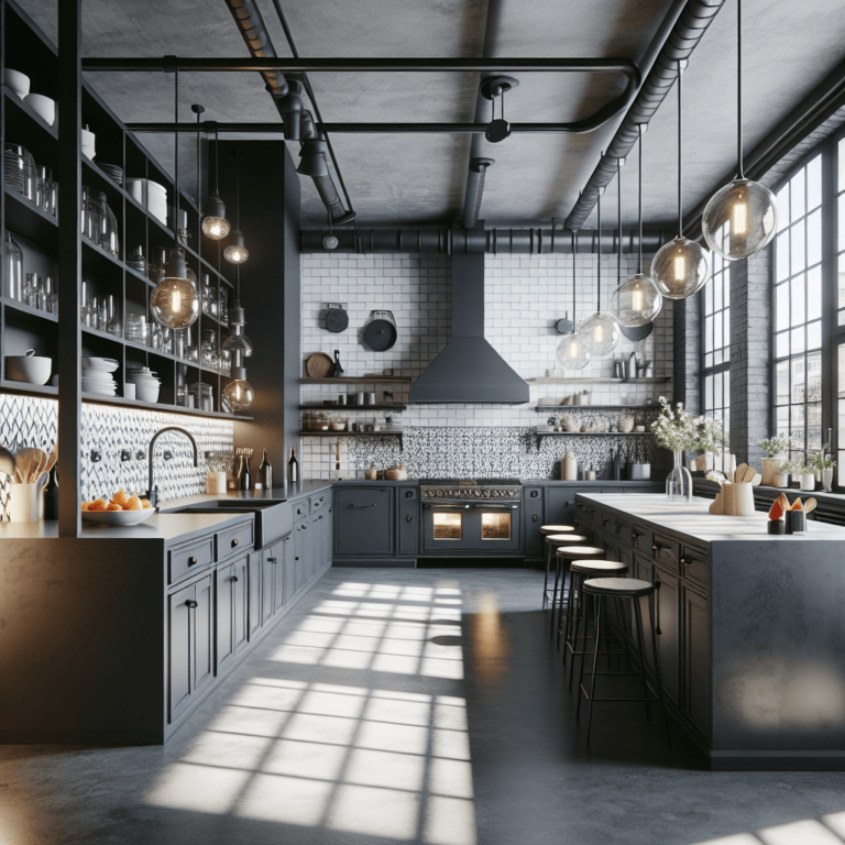 anthrazitfarbene Industrial Style Küche-München