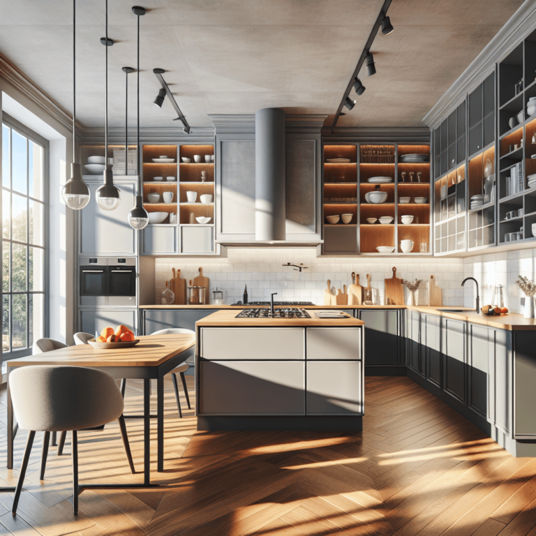 anthrazitfarbene Küche in U-Form-München