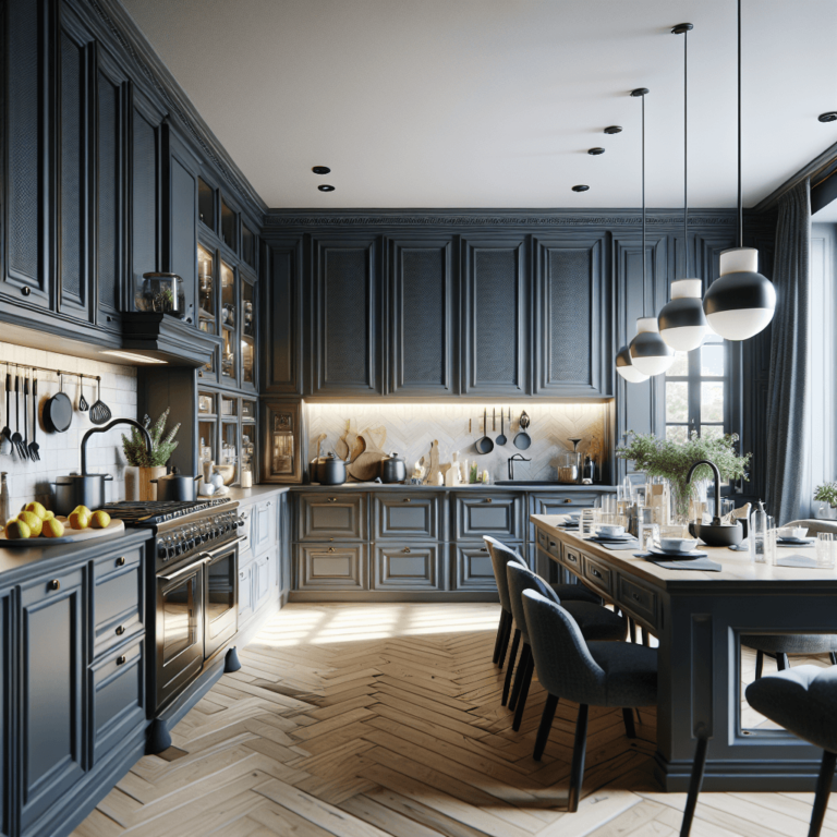 anthrazitfarbene Landhausküche-München