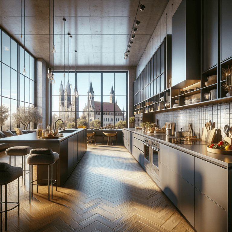 anthrazitfarbene Mediterrane Küche-München