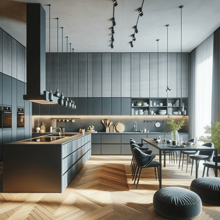 anthrazitfarbene Minimalismus Küche-München