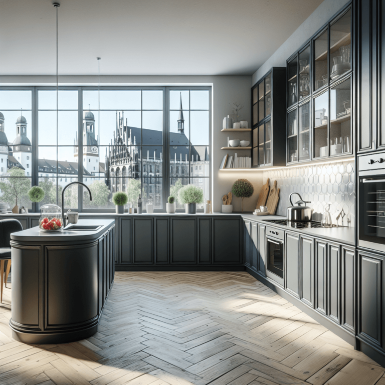 anthrazitfarbene Retro Küche-München