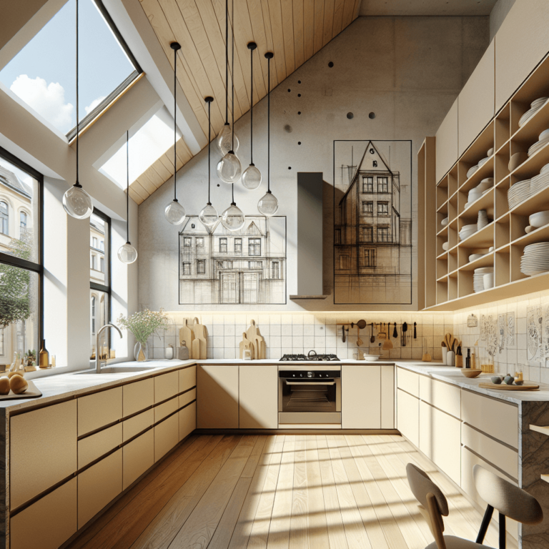 beige Küche für Dachschräge-München