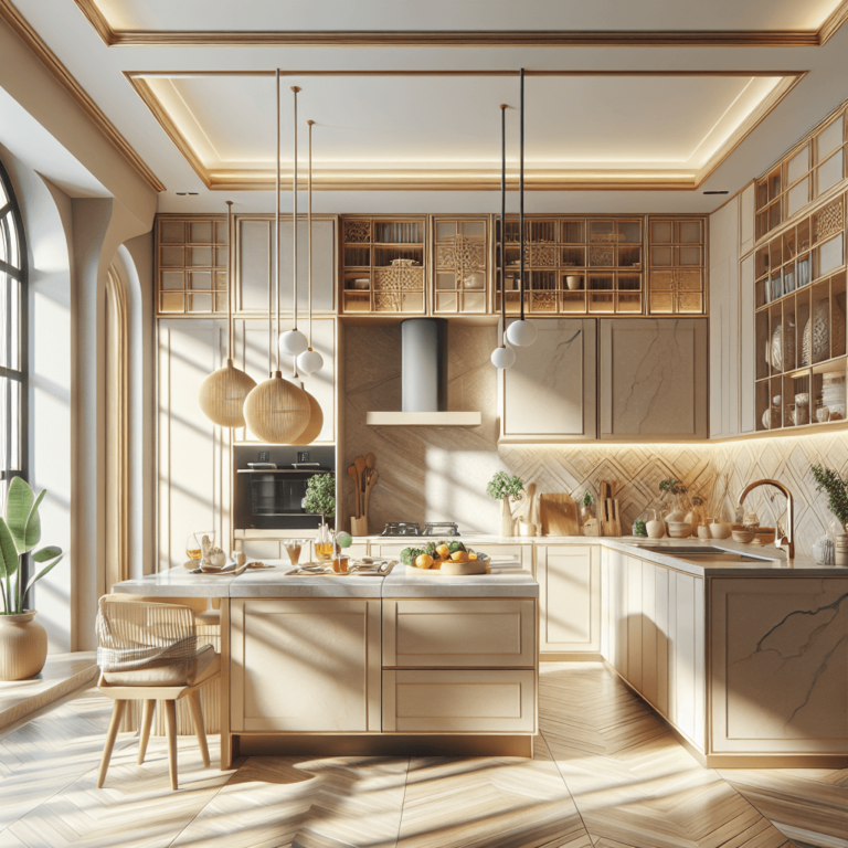 beige Küche im asiatischen Stil-München