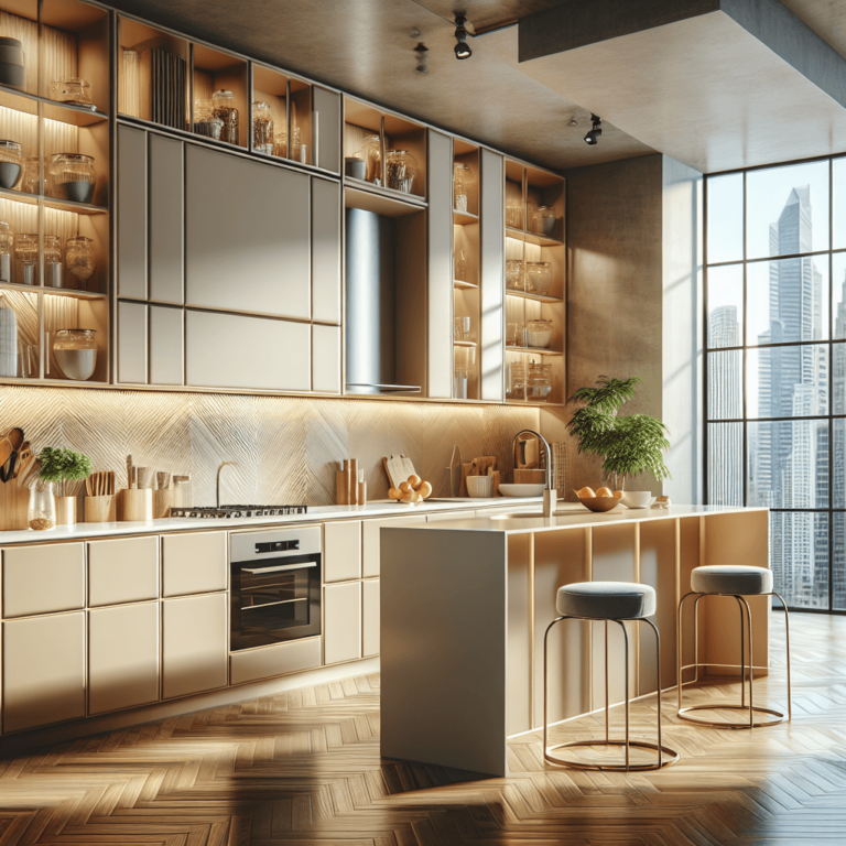 beige Küche in G-Form-München