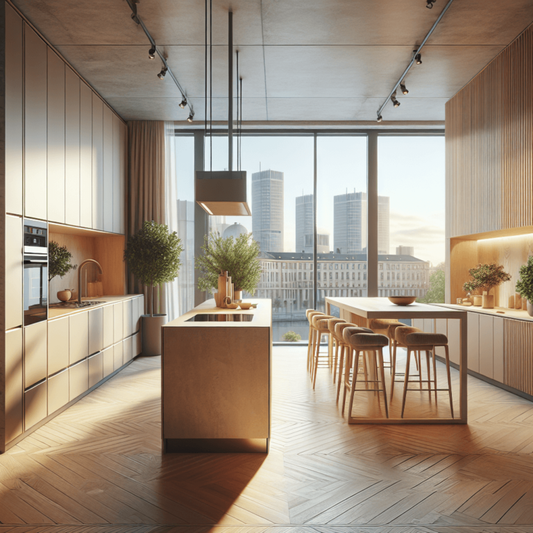 beige mehrzeilige Küche-München