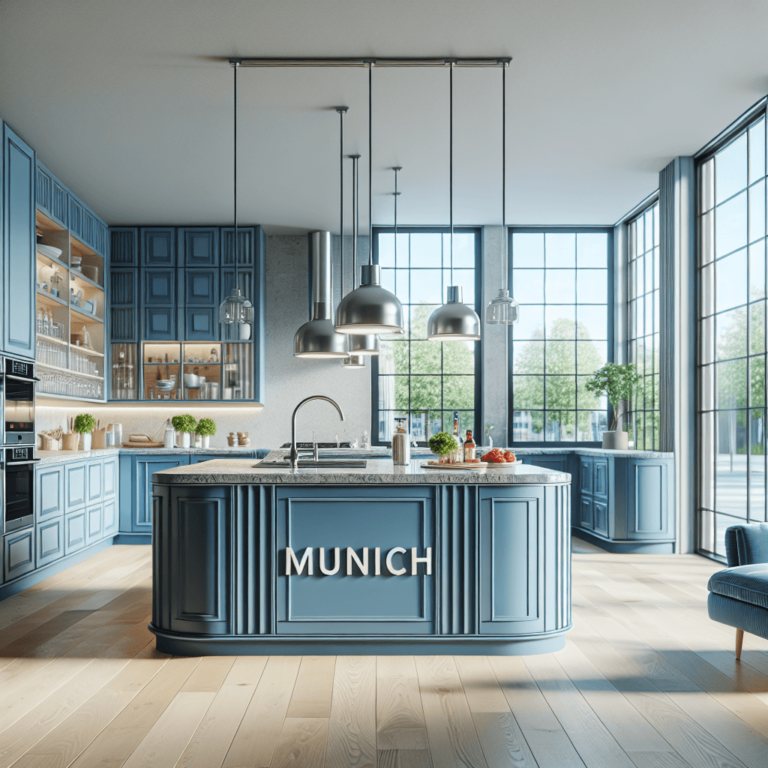 blaue Amerikanische Küche-München