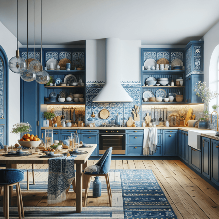 blaue Boho Style Küche-München