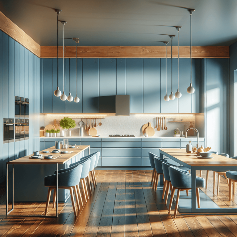 blaue Design Küche-München