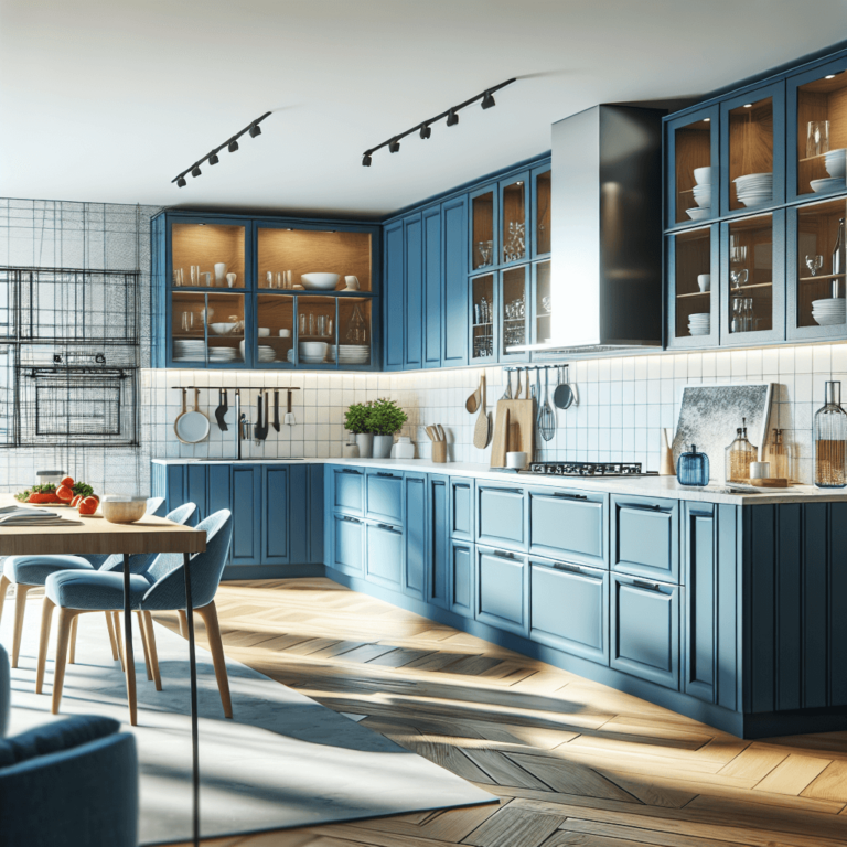 blaue Einbauküche-München