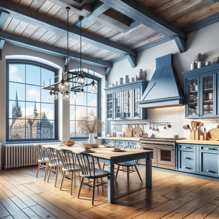 blaue Landhausküche-München