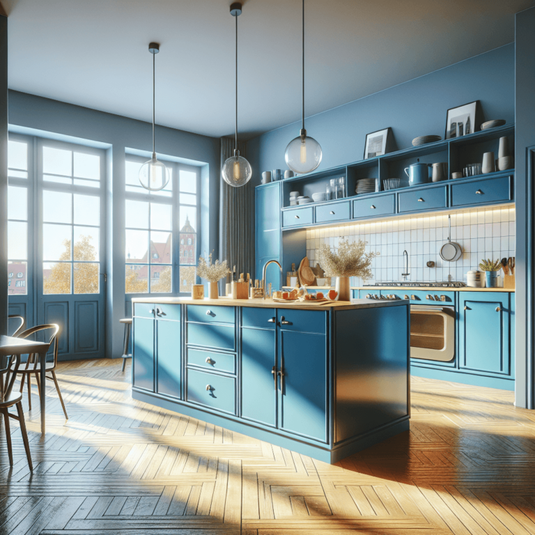 blaue Retro Küche-München