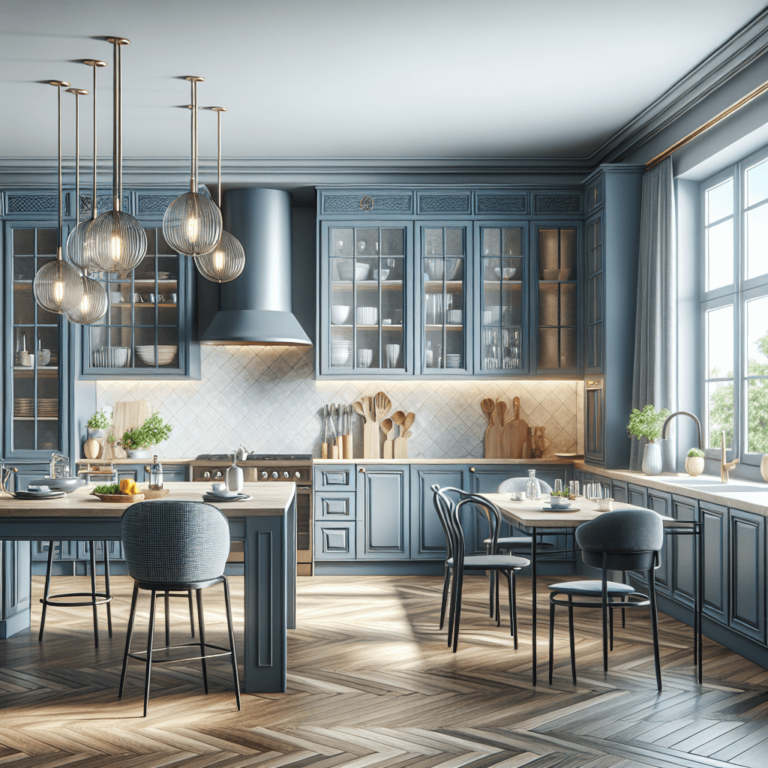 blaugraue Amerikanische Küche-München