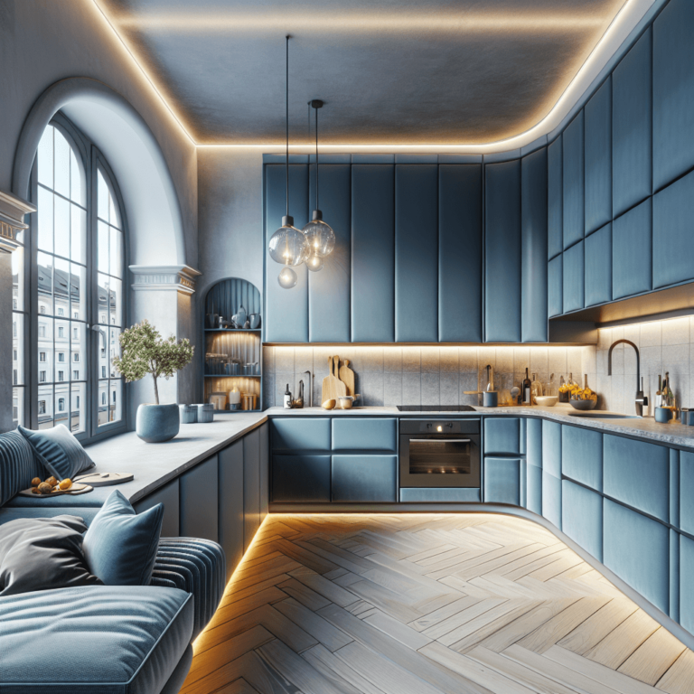 blaugraue Eck-Küche-München