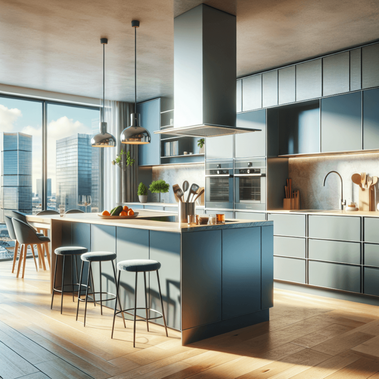 blaugraue Einbauküche-München