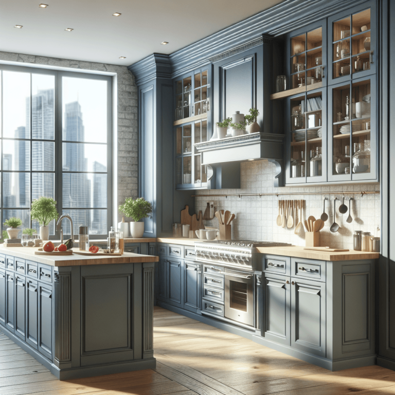 blaugraue Landhausküche-München