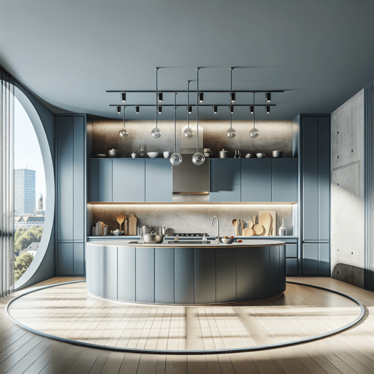 blaugraue Rondell Küche-München