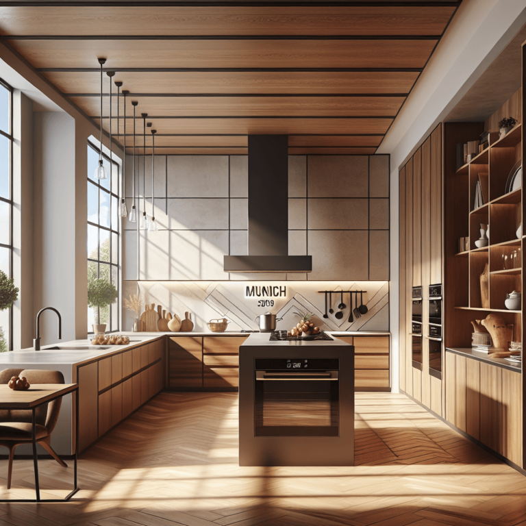 braune Freistehende Küche-München