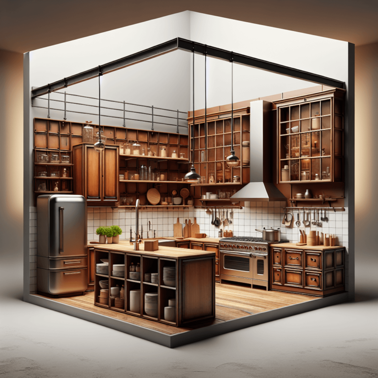 braune Industrial Style Küche-München