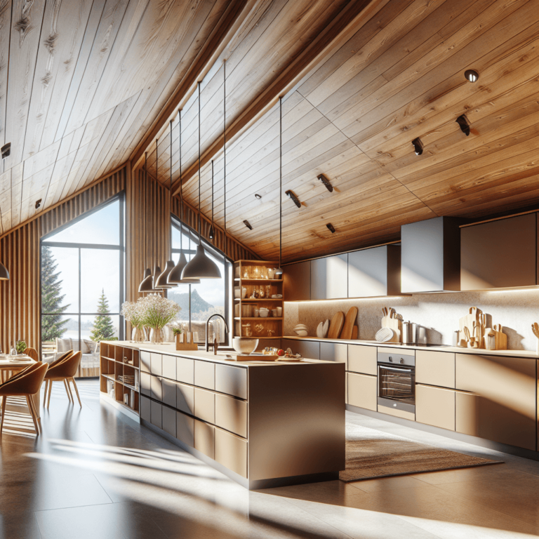 braune Küche für Dachschräge-München