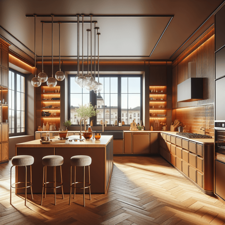 braune Küche im Art-Deco-Stil-München