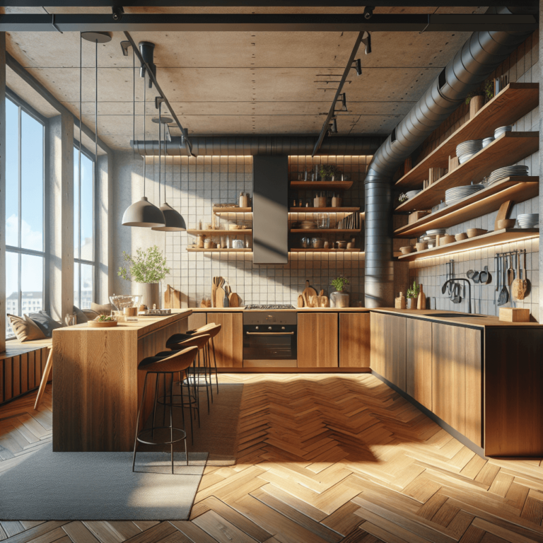 braune Küche im Loftstil-München