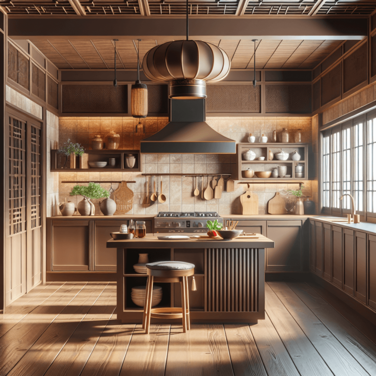 braune Küche im asiatischen Stil-München