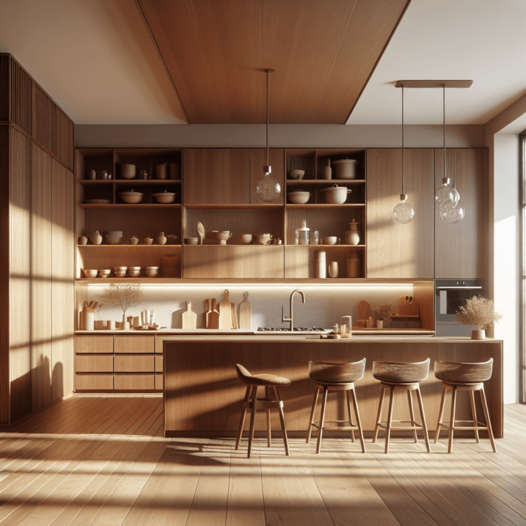 braune Küche im skandinavischen Stil-München