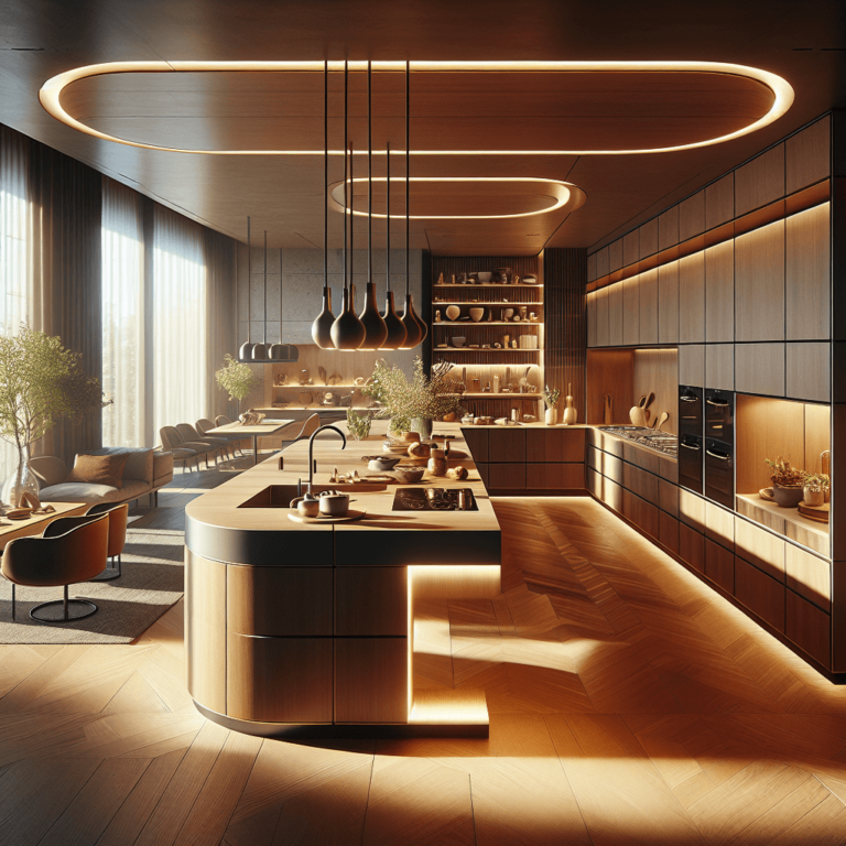 braune Küche in G-Form-München