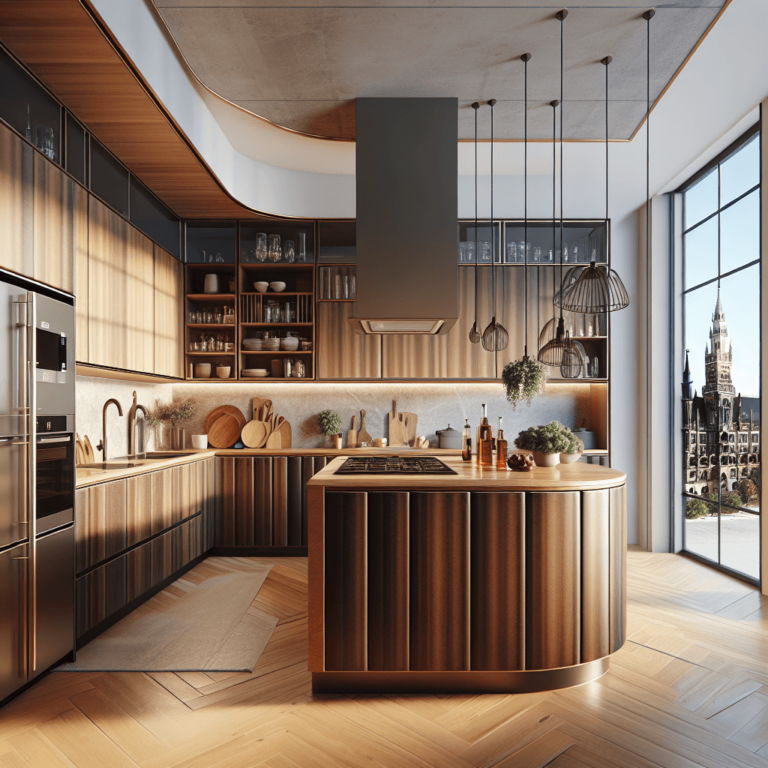 braune Küche in U-Form-München