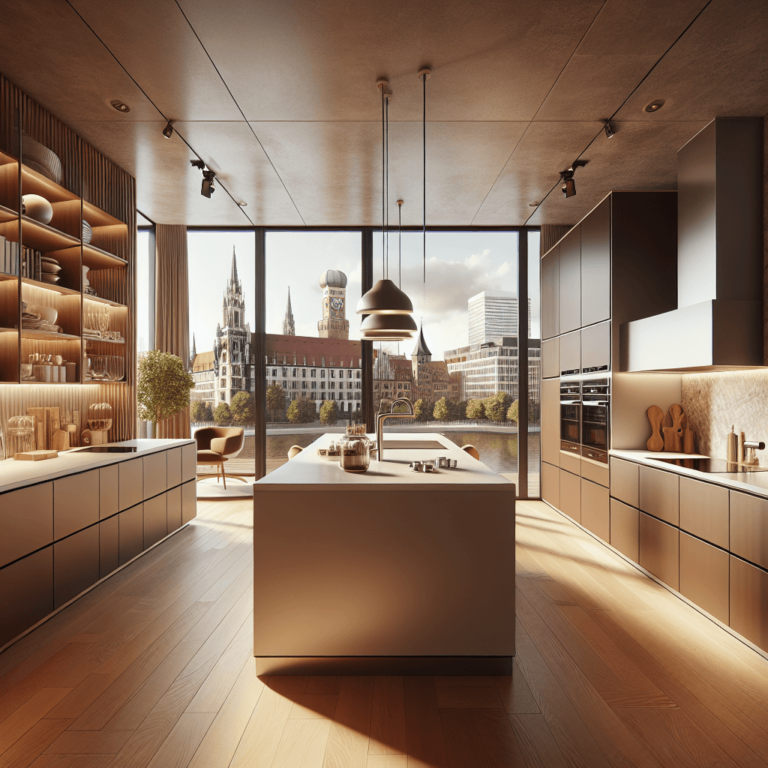 braune mehrzeilige Küche-München