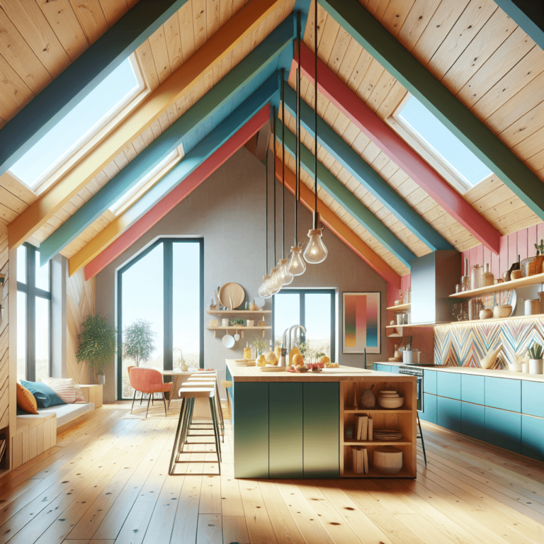 bunte Küche für Dachschräge-München