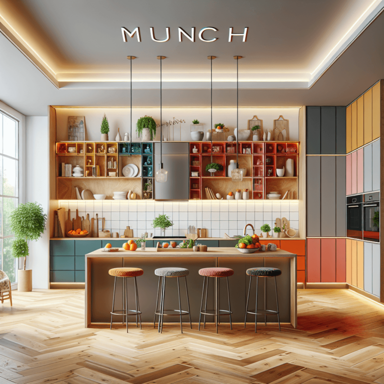 bunte einzeilige Küche-München