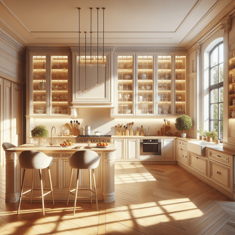 cremefarbene Amerikanische Küche-München