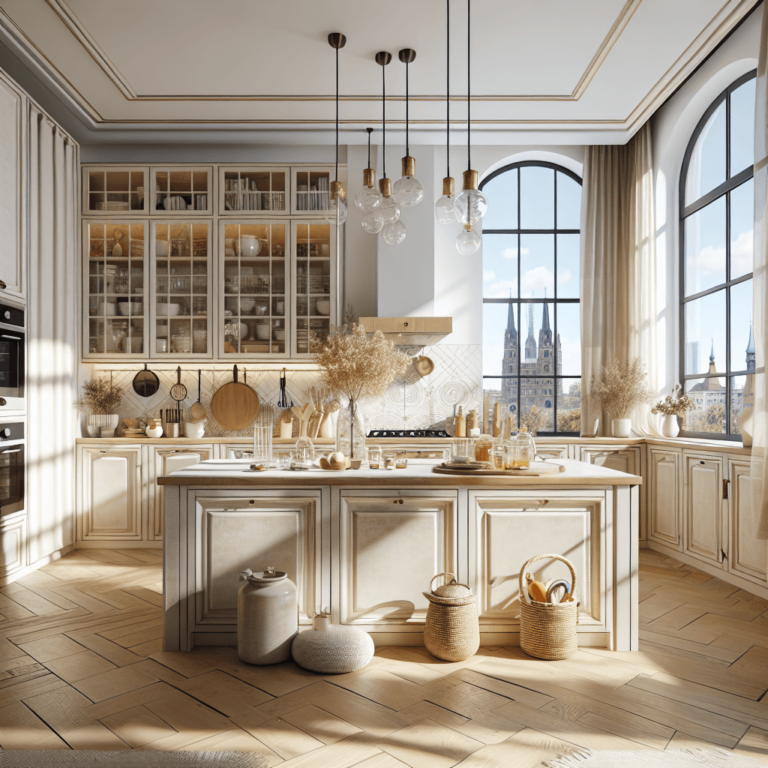 cremefarbene Boho Style Küche-München