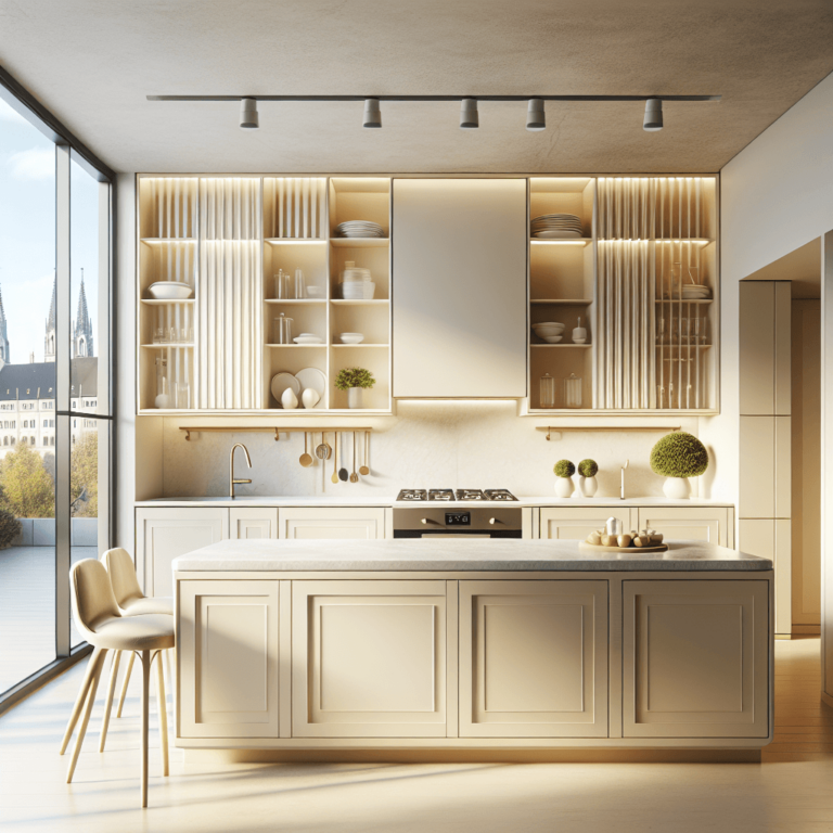 cremefarbene Einbauküche-München