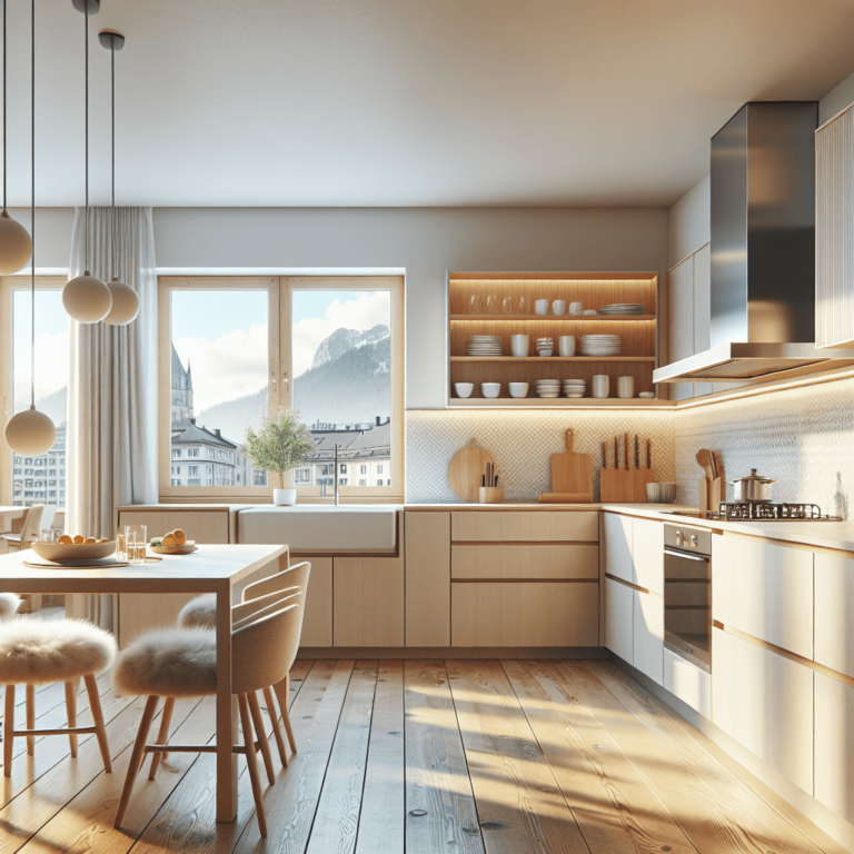 cremefarbene Freistehende Küche-München