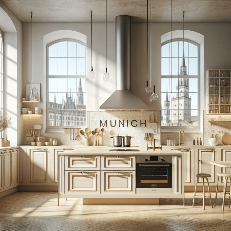 cremefarbene Industrielle Küche-München