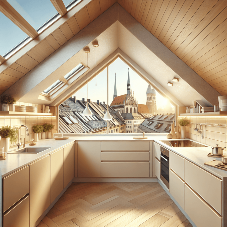 cremefarbene Küche für Dachschräge-München