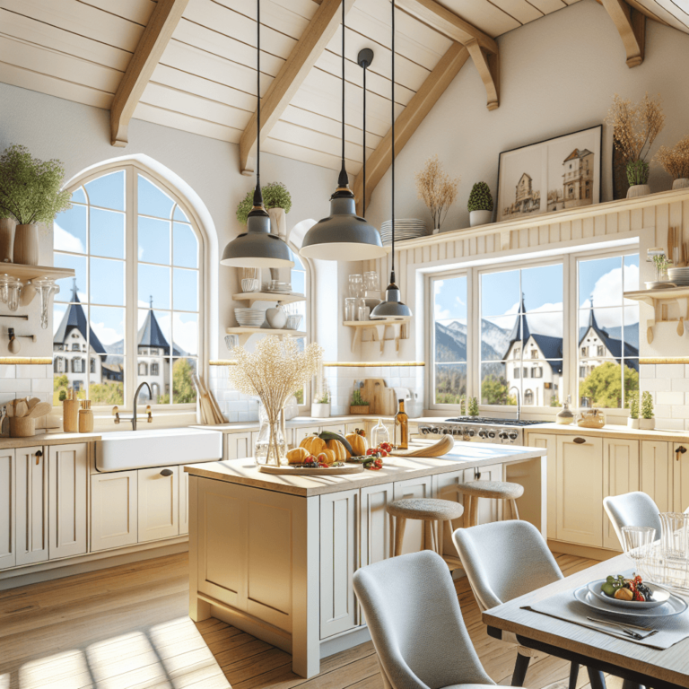 cremefarbene Küche im Bauernhausstil-München