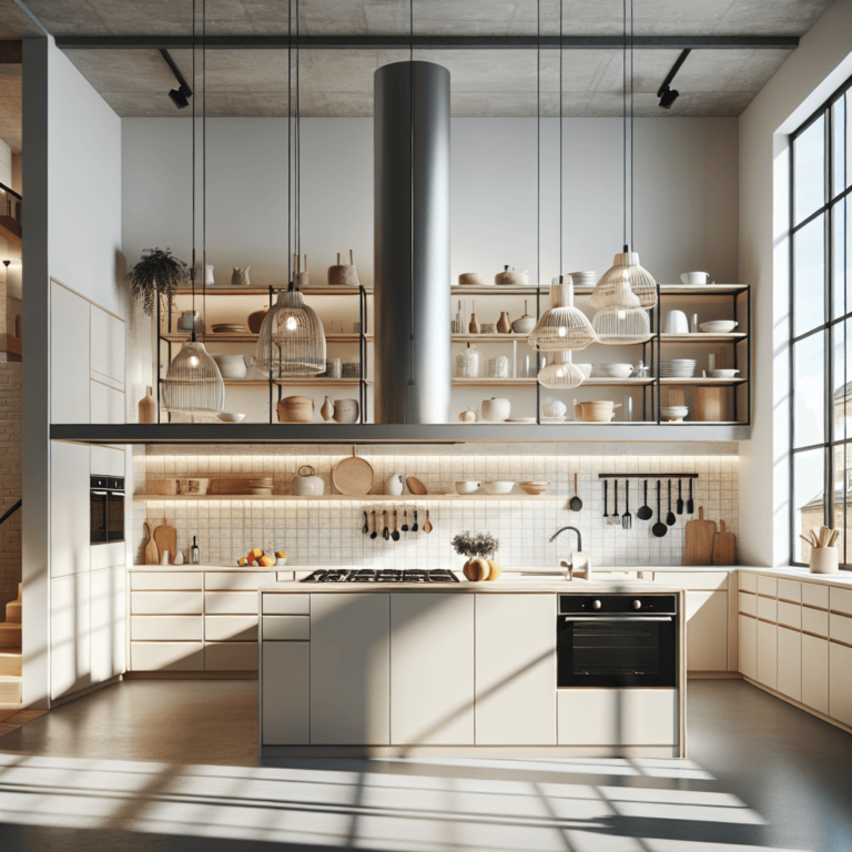 cremefarbene Küche im Loftstil-München