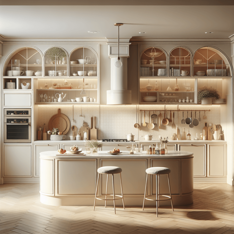 cremefarbene Küche im Vintage Chic Stil-München