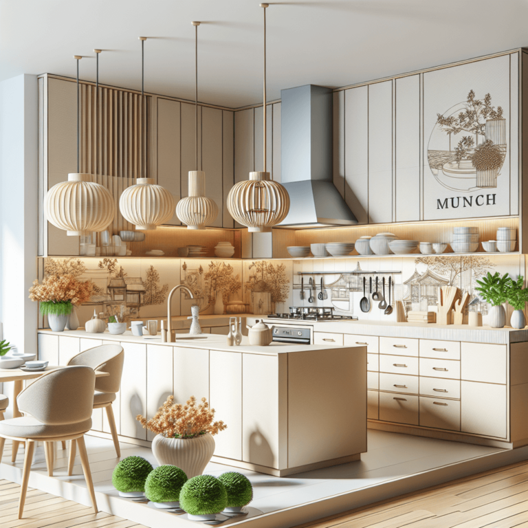 cremefarbene Küche im asiatischen Stil-München