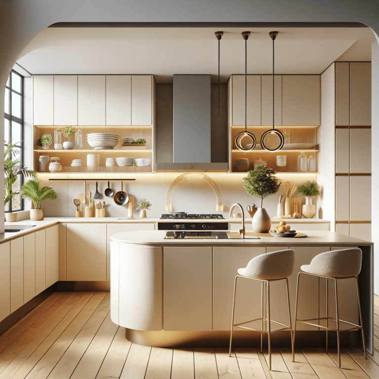 cremefarbene Küche in U-Form-München