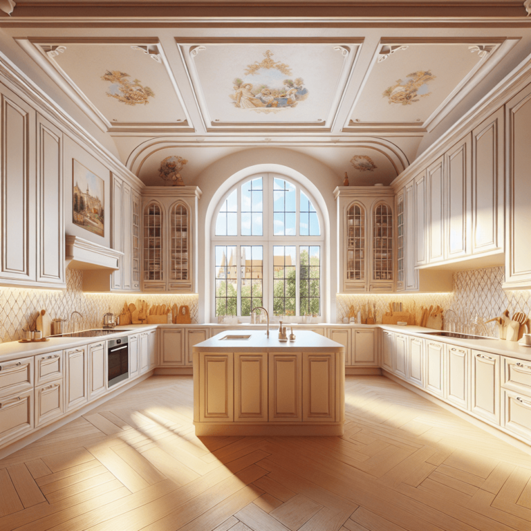 cremefarbene mehrzeilige Küche-München