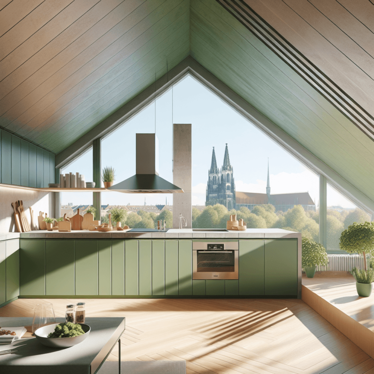 grüne Küche für Dachschräge-München
