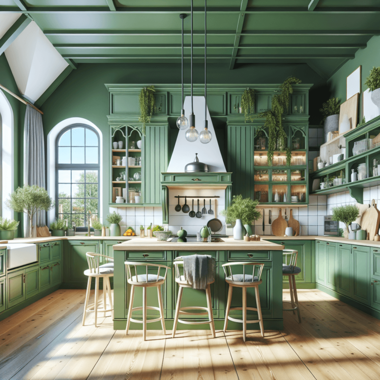 grüne Küche im Bauernhausstil-München